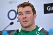 23 November 2013; Ireland's Peter O'Mahony speaking to the media during a press conference ahead of their Guinness Series International match against New Zealand on Sunday. Ireland Rugby Squad Press Conference, Aviva Stadium, Lansdowne Road, Dublin. Picture credit: Matt Browne / SPORTSFILE