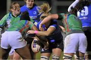 22 November 2013; Sharon Lynch, Leinster, is tackled by Fabiana O'Callaghan, left, and Laura Quinn, Exiles. Women's Interprovincial Rugby Friendly, Leinster v Exiles, Ashbourne RFC, Ashbourne, Co. Meath. Picture credit: Pat Murphy / SPORTSFILE