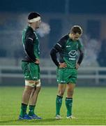 23 November 2013; Connacht's Mick Kearney, left, and Dan Parks react after defeat to Scarlets. Celtic League 2013/14, Round 8, Connacht v Scarlets, The Sportsground, Galway. Picture credit: Diarmuid Greene / SPORTSFILE