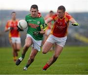 24 November 2013; Frankie Dolan, St Brigid's, in action against Danny Kirby, Castlebar Mitchels. AIB Connacht Senior Club Football Championship Final, St Brigid's, Roscommon, v Castlebar Mitchels, Mayo. Dr. Hyde Park, Roscommon. Picture credit: David Maher / SPORTSFILE