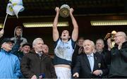 24 November 2013; Na Piarsaigh captain James O'Brien lifts the cup after victory over Sixmilebridge. AIB Munster Senior Club Hurling Championship Final, Na Piarsaigh, Limerick v Sixmilebridge, Clare. Cusack Park, Ennis, Co. Clare. Picture credit: Diarmuid Greene / SPORTSFILE