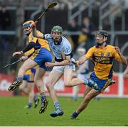 24 November 2013; William O'Donoghue, Na Piarsaigh, in action against Seadna Morey, left, and Kevin Lynch, Sixmilebridge. AIB Munster Senior Club Hurling Championship Final, Na Piarsaigh, Limerick v Sixmilebridge, Clare. Cusack Park, Ennis, Co. Clare. Picture credit: Diarmuid Greene / SPORTSFILE