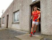 24 November 2013; Donal Newcombe, Castlebar Mitchels captain, leads the team out from their dressing room for the start of the game. AIB Connacht Senior Club Football Championship Final, St Brigid's, Roscommon, v Castlebar Mitchels, Mayo. Dr. Hyde Park, Roscommon. Picture credit: David Maher / SPORTSFILE