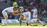 28 May 2016; AJ MacGinty of Connacht is tackled by Jamie Heaslip, left, and Hayden Triggs of Leinster during the Guinness PRO12 Final match between Leinster and Connacht at BT Murrayfield Stadium in Edinburgh, Scotland. Photo by Ramsey Cardy/Sportsfile