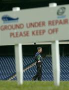 11 February 2005; Out-half Ronan O'Gara during kicking practice. Ireland squad kicking practice, Murrayfield, Edinburgh, Scotland. Picture credit; Brendan Moran / SPORTSFILE