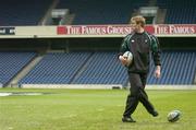 11 February 2005; Gavin Duffy in action during kicking practice. Ireland squad kicking practice, Murrayfield, Edinburgh, Scotland. Picture credit; Brendan Moran / SPORTSFILE