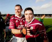 12 February 2005; Eugene Cloonan and Joe Rabbitte , left, Athenry, after victory over Toomevara. AIB All-Ireland Club Senior Hurling Championship Semi-Final, Athenry v Toomevara, Cusack Park, Ennis, Co. Clare. Picture credit; Kieran Clancy / SPORTSFILE
