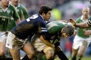 12 February 2005; Paul O'Connell, Ireland, goes past the tackle of Hugh Southwell, Scotland, to score a try. RBS Six Nations Championship 2005, Scotland v Ireland, Murrayfield Stadium, Edinburgh, Scotland. Picture credit; Matt Browne / SPORTSFILE