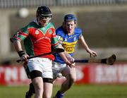 13 February 2005; Paddy O'Brien, James Stephens, in action against Paul Close, O'Donovan Rossa. AIB All-Ireland Club Senior Hurling Championship Semi-Final, James Stephens v O'Donovan Rossa, Parnell Park, Dublin. Picture credit; Brian Lawless / SPORTSFILE