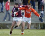 13 February 2005; Joe Bergin, Galway, in action against Justin McNulty, Armagh. Allianz National Football League, Division 1B, Armagh v Galway, St. Oliver Plunkett Park, Crossmaglen, Co. Armagh. Picture credit; Damien Eagers / SPORTSFILE