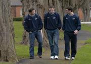 15 February 2005; In an unprecedented allocation of funding directly to individual GAA players in third level education, the Gaelic Players' Association has awarded 30 scholarships to players from 17 counties in the four provinces. Funding for the program has been generated through the sales of Club Energise and the GPA's increasingly successful commercial strategy. Pictured at the presentation are Mark Cullen, Carlow footballer and a student of DIT, and Byran Cullen, right, Dublin Footballer and student of DCU, who were presented with a 1000 euro cheque by Dessie Farrell, left, Chief Executive of the Carphone Warehouse Sponsorsed GPA, at the Club Energise Scholarship Awards. GPA Headquarters, Drumcondra, Dublin. Picture credit; David Maher / SPORTSFILE