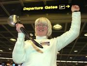 16 February 2005; Special Olympics athlete Mary Murphy, from Cork, the only European athlete on the Law Enforcement Torch Run, departs for Japan to take part in the &quot;Flame of Hope&quot; Torch Run. Dublin Airport, Dublin. Picture credit; Pat Murphy / SPORTSFILE