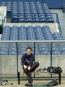 11 February 2005; Full-back Geordan Murphy changes his footwear after kicking practice. Ireland squad kicking practice, Murrayfield, Edinburgh, Scotland. Picture credit; Brendan Moran / SPORTSFILE