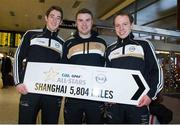 27 November 2013; Limerick's Nickie Quaid, left, Richie McCarthy, centre, and Paul Brown at Dublin Airport prior to their departure for Shanghai for the GAA GPA All Star Tour 2013, sponsored by Opel. Dublin Airport, Dublin. Picture credit: Pat Murphy / SPORTSFILE