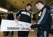 27 November 2013; Limerick's Nickie Quaid, left, and Richie McCarthy at Dublin Airport prior to their departure for Shanghai for the GAA GPA All Star Tour 2013, sponsored by Opel. Dublin Airport, Dublin. Picture credit: Pat Murphy / SPORTSFILE