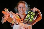 28 November 2013; Sarah McGrath, DCU Mercy Basketball, in attendance to help raise the profile of the Cappagh Hospital 'Funky Feet' Campaign. DCU Sports Arena, Ballymun, Dublin. Picture credit: Ramsey Cardy / SPORTSFILE