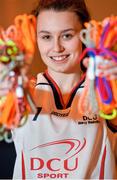 28 November 2013; Sarah Fitzpatrick, DCU Mercy Basketball, in attendance to help raise the profile of the Cappagh Hospital 'Funky Feet' Campaign. DCU Sports Arena, Ballymun, Dublin. Picture credit: Ramsey Cardy / SPORTSFILE