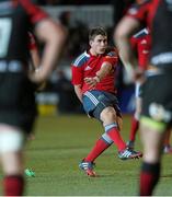 29 November 2013; Ian Keatley, Munster kicks a penalty. Celtic League 2013/14, Round 9, Newport Gwent Dragons v Munster, Rodney Parade, Newport, Wales. Picture credit: Steve Pope / SPORTSFILE