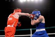 29 November 2013; Fergal Redmond, Bray Boxing Club, left, exchanges punches with Christy Joyce, Athy Boxing Club. Road to Rio with Katie Taylor and Bray Boxing Club, Mansion House, Dublin. Photo by Sportsfile