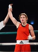 29 November 2013; Ireland's Katie Taylor, Bray Boxing Club, after winning her fight against Caroline Verveyre, Canada. Road to Rio with Katie Taylor and Bray Boxing Club, Mansion House, Dublin. Photo by Sportsfile