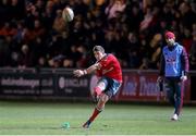 29 November 2013; Ian Keatley, Munster kicks a second half penalty. Celtic League 2013/14, Round 9, Newport Gwent Dragons v Munster, Rodney Parade, Newport, Wales. Picture credit: Steve Pope / SPORTSFILE