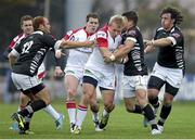 30 November 2013; Luke Marshall, Ulster, attempts to break through the Zebre defence. Celtic League 2013/14, Round 9, Zebre v Ulster, Stadio XXV Aprile, Parma, Italy. Picture credit: Roberto Bregani / SPORTSFILE
