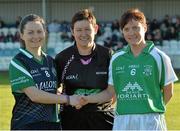 30 November 2013; Referee Mags Doherty with Dunedin Connolly's captain Susan O'Sulivan, left, and Na Gaeil captain Riona Ni Chinneide before the game. TESCO HomeGrown All-Ireland Junior Club Final, Dunedin Connolly’s, Edinburgh v Na Gaeil, Kerry, Crettyard, Newtown, Co. Laois. Picture credit: Matt Browne / SPORTSFILE