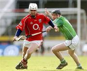 20 February 2005; Timmy McCarthy, Cork, in action against Donal O'Grady, Limerick. Allianz National Hurling League, Division 1B, Cork v Limerick, Pairc Ui Chaoimh, Cork. Picture credit; Brendan Moran / SPORTSFILE