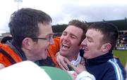 20 February 2005; Enda Coleman, centre, Portlaoise, is congratulated by fans after victory over Crossmaglen Rangers. AIB All-Ireland Club Senior Football Championship Semi-Final, Crossmaglen Rangers v Portlaoise, Parnell Park, Dublin. Picture credit; Damien Eagers / SPORTSFILE