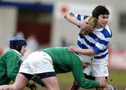 21 February 2005; Ciaran Doyle, Blackrock College, in action against Garret Fitzgerald, Gonzaga College. Leinster Schools Junior Cup Quarter-Final, Blackrock College v Gonzaga College, Donnybrook, Dublin. Picture credit; Matt Browne / SPORTSFILE