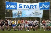 19 February 2005; Competitors at the start of the Junior Mens event. AAI National Inter Club Cross Country Championships, Santry, Dublin. Picture credit; Brian Lawless / SPORTSFILE
