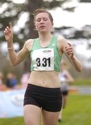 19 February 2005; Roseanne Galligan crosses the line to win the Junior Womens event. AAI National Inter Club Cross Country Championships, Santry, Dublin. Picture credit; Brian Lawless / SPORTSFILE