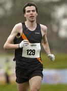 19 February 2005; Eventual second place Mark Kenneally, Clonliffe Harriers A.C. 'A', approaches the finish during the Senior Mens event. AAI National Inter Club Cross Country Championships, Santry, Dublin. Picture credit; Brian Lawless / SPORTSFILE