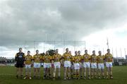 20 February 2005; The Crossmaglen Rangers team stand for the National Anthem before the game. AIB All-Ireland Club Senior Football Championship Semi-Final, Crossmaglen Rangers v Portlaoise, Parnell Park, Dublin. Picture credit; Damien Eagers / SPORTSFILE