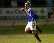22 February 2005; Mark Picking, Linfield, celebrates after scoring his sides goal. Pre-Season Friendly, Derry City v Linfield, Brandywell, Derry. Picture credit; David Maher / SPORTSFILE