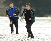 23 February 2005; Ronan O'Gara in action during Ireland rugby squad training. Terenure Rugby Club, Dublin. Picture credit; Matt Browne / SPORTSFILE