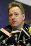23 February 2005; Ireland coach Eddie O'Sullivan answers questions during an Ireland Rugby press conference. Citywest Hotel, Dublin. Picture credit; Brendan Moran / SPORTSFILE