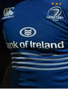 30 November 2013; A detailed view of the Leinster jersey. Celtic League 2013/14 Round 9, Leinster v Scarlets, RDS, Ballsbridge, Dublin.  Picture credit: Stephen McCarthy / SPORTSFILE