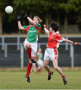 1 December 2013; Fiona McHale, Carnacon, in action against Cora Courtney, Donaghmoyne. TESCO HomeGrown All-Ireland Senior Club Final, Carnacon, Mayo v Donaghmoyne, Monaghan, Pairc Sean Mac Diarmada, Carrick on Shannon, Co. Leitrim. Picture credit: David Maher / SPORTSFILE