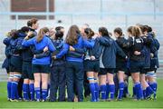 30 November 2013; The Leinster squad huddle before the game. Women's Interprovincial, Ulster v Leinster, Ravenhill Park, Belfast, Co. Antrim. Picture credit: Oliver McVeigh / SPORTSFILE