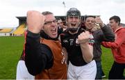 1 December 2013; Selector Shane Murray celebrates with Brian Nolan, Mount Leinster Rangers, after the game. AIB Leinster Senior Club Hurling Championship Final, Oulart the Ballagh, Wexford v  Mount Leinster Rangers, Carlow, Nowlan Park, Kilkenny. Photo by Sportsfile