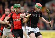 1 December 2013; Edward Byrne, Mount Leinster Rangers, in action against Keith Rossiter, Oulart the Ballagh. AIB Leinster Senior Club Hurling Championship Final, Oulart the Ballagh, Wexford v  Mount Leinster Rangers, Carlow, Nowlan Park, Kilkenny. Photo by Sportsfile