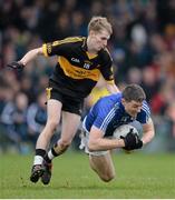1 December 2013; Fergal Lynch, Cratloe, in action against Gavin O'Shea, Dr. Crokes. AIB Munster Senior Club Football Championship Final, Dr. Crokes, Kerry, v Cratloe, Clare. Gaelic Grounds, Limerick. Picture credit: Stephen McCarthy / SPORTSFILE