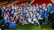 1 December 2013; The Ballinderry Shamrocks squad celebrate with the Seamus McFerran cup. AIB Ulster Senior Club Football Championship Final, Glenswilly, Donegal v Ballinderry Shamrocks, Derry, Healy Park, Omagh, Co. Tyrone. Picture credit: Oliver McVeigh / SPORTSFILE