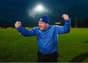 1 December 2013; Ballinderry Shamrock manager Martin McKinless celebrates at the final whistle. AIB Ulster Senior Club Football Championship Final, Glenswilly, Donegal v Ballinderry Shamrocks, Derry, Healy Park, Omagh, Co. Tyrone. Picture credit: Oliver McVeigh / SPORTSFILE