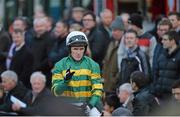 1 December 2013; Tony McCoy is lead into the parade ring after winning the after winning the Bar One Racing Hatton's Grace Hurdle on Jezki. Fairyhouse Racecourse, Co. Meath. Picture credit: Ramsey Cardy / SPORTSFILE