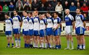 1 December 2013; The Ballinderry Shamrocks team stands for a minutes silence. AIB Ulster Senior Club Football Championship Final, Glenswilly, Donegal v Ballinderry Shamrocks, Derry, Healy Park, Omagh, Co. Tyrone. Picture credit: Oliver McVeigh / SPORTSFILE