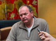 2 December 2013; Uachtarán Chumann Lúthchleas Gael Liam Ó Néill speaking during a press breifing at the team hotel. GAA Press Briefing, Crown Plaza Hotel, Century Park, Minsheng Road, Shanghai, China. Picture credit: Ray McManus / SPORTSFILE