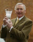 25 February 2005; Sean Callan, Ardee, Co. Louth, who was presented with a special trophy in recognition of his many years of voluntary support to Clonliffe Harriers Athletic Club and Irish Athletics. Morton Stadium, Santry, Dublin. Picture credit; Ray McManus / SPORTSFILE