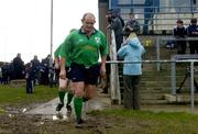 25 February 2005; Former Irish International Peter Clohessy, Ireland Legends 15, makes his way onto the pitch for the match against the South Africa Legends 15. Legends Game, Ireland Legends 15 v South Africa Legends 15, Templeville Road, Dublin. Picture credit; Brian Lawless / SPORTSFILE